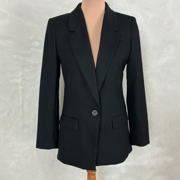 J. Crew Willa Blazer Nova Fides Italian Fabric Black Herringbone Wool Blend 0 - Picture 1 of 10